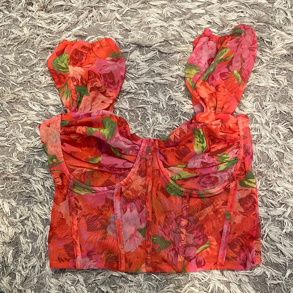 Floral bustier/ corset top